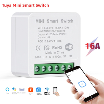Tuya DIY Wi‑Fi smart spínač, mini skrytý, 16A, 100–240V, vzdialenosť montážnych otvorov 42 mm, CE certifikované
