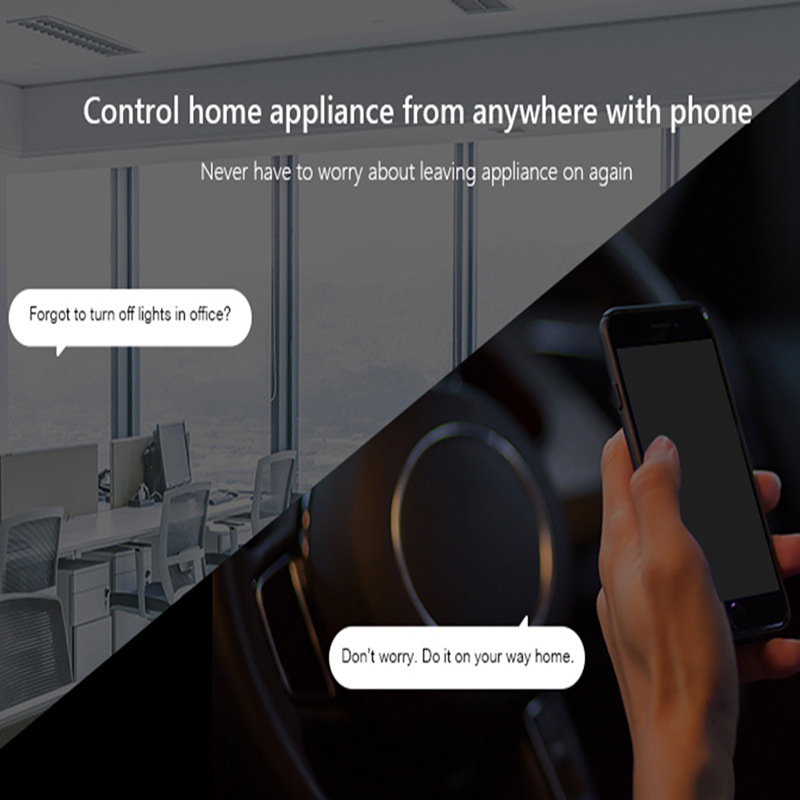 Tuya DIY Wi‑Fi έξυπνο διακόπτης, μίνι κρυφή τοποθέτηση, 16A, 100–240V, απόσταση οπών εγκατάστασης 42 mm, CE πιστοποιημένο