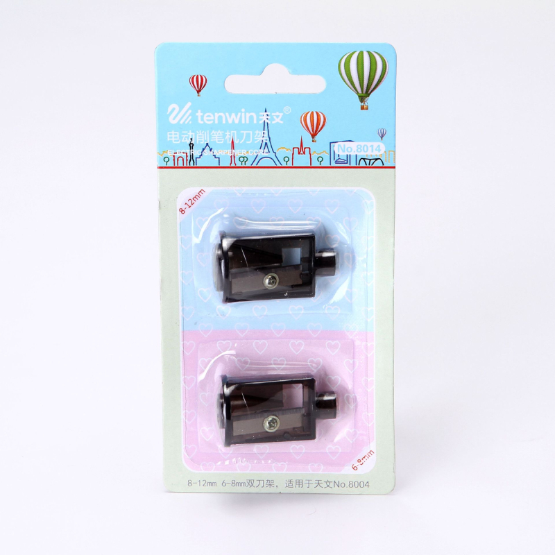 Elektromos ceruzahegyező pengetartó, modell 8014, fém, elektromos hajtás, 40 g, 2 db