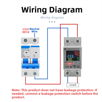 WiFi inteligentný merací systém s vypínačom proti únikom, 110–220 V, 63 A, ochrana nadprúdu a podprúdu