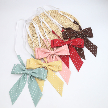 Floare de guler cu papion — model cu buline, Bow knot, lățime extra mare, poliester