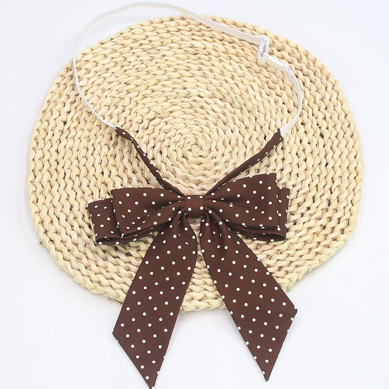 Floare de guler cu papion — model cu buline, Bow knot, lățime extra mare, poliester