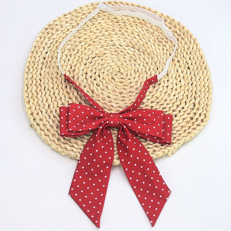 Floare de guler cu papion — model cu buline, Bow knot, lățime extra mare, poliester