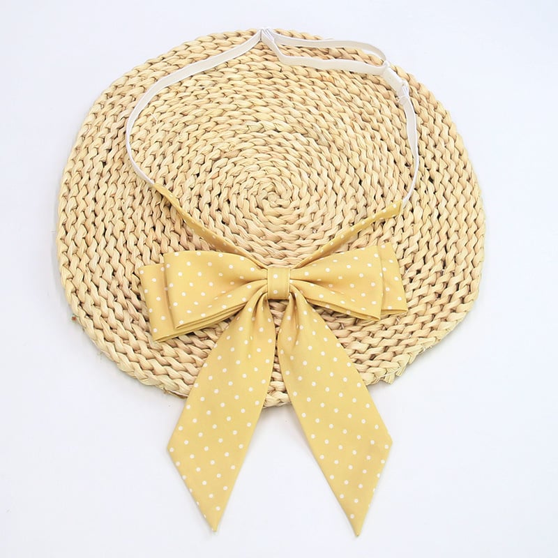 Floare de guler cu papion — model cu buline, Bow knot, lățime extra mare, poliester