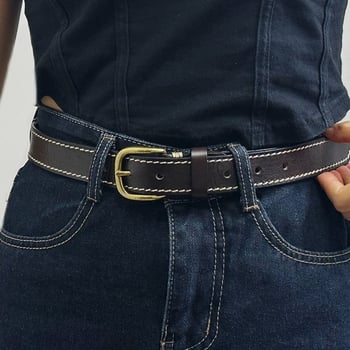 Ženski kaiš od prave kože – bakrena kopča, zatvaranje na pin, branda Spiny Shadow, porijeklo Guangzhou