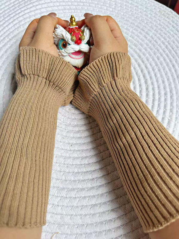 Unisex zimske pletene zagrijavajuće manšete za zglob, s čipkastim završetkom, japanski/korejski stil, prilagodljivo