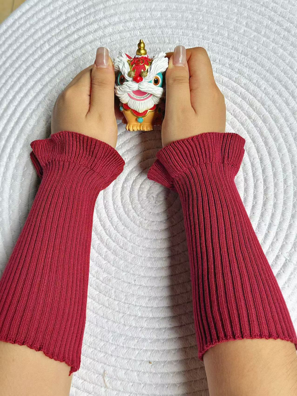 Unisex zimske pletene zagrijavajuće manšete za zglob, s čipkastim završetkom, japanski/korejski stil, prilagodljivo