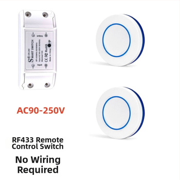 Bezdrôtový diaľkový vypínač osvetlenia, 433 MHz RF, 220V, samolepiaci (433 MHz RF, 220V, bezdrôtový, samolepiaci)