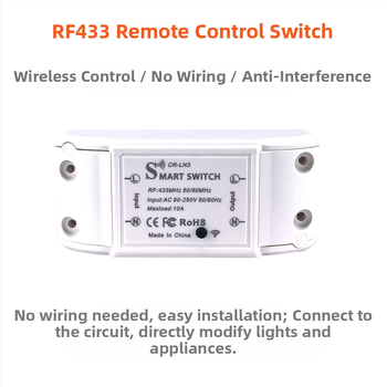 Bezdrôtový diaľkový vypínač osvetlenia, 433 MHz RF, 220V, samolepiaci (433 MHz RF, 220V, bezdrôtový, samolepiaci)