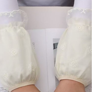 Zaštitni rukavi za rad s čipkastim detaljima, ženske jesensko-zimske, anti-prljavština, cvjetni uzorak, elegantan stil