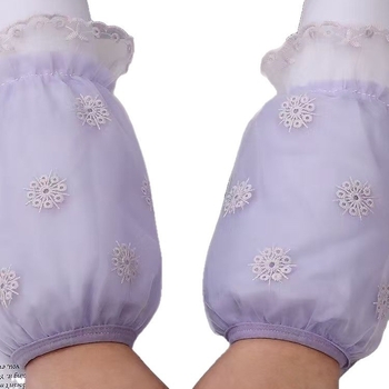 Zaštitni rukavi za rad s čipkastim detaljima, ženske jesensko-zimske, anti-prljavština, cvjetni uzorak, elegantan stil