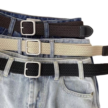 Unisex platneni pojas s iglom kopčom, ležerni stil