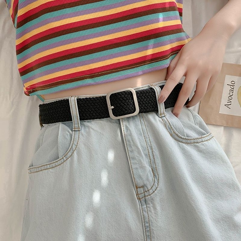 Unisex platneni pojas s iglom kopčom, ležerni stil