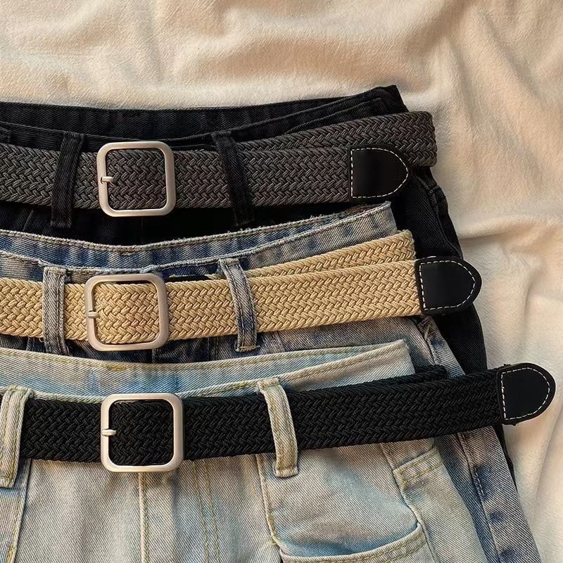Unisex platneni pojas s iglom kopčom, ležerni stil