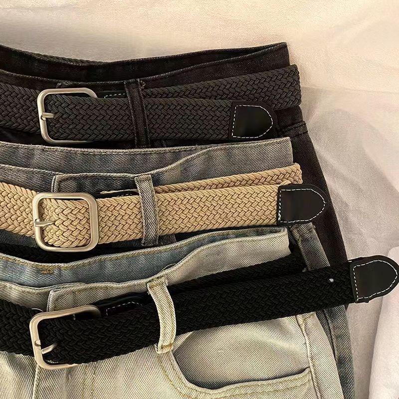 Unisex platneni pojas s iglom kopčom, ležerni stil