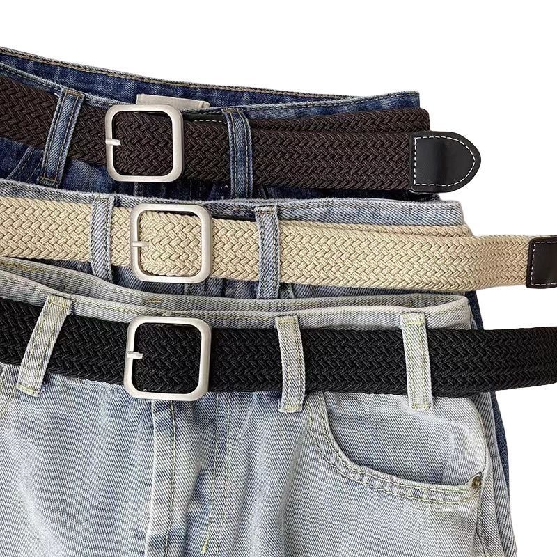 Unisex platneni pojas s iglom kopčom, ležerni stil