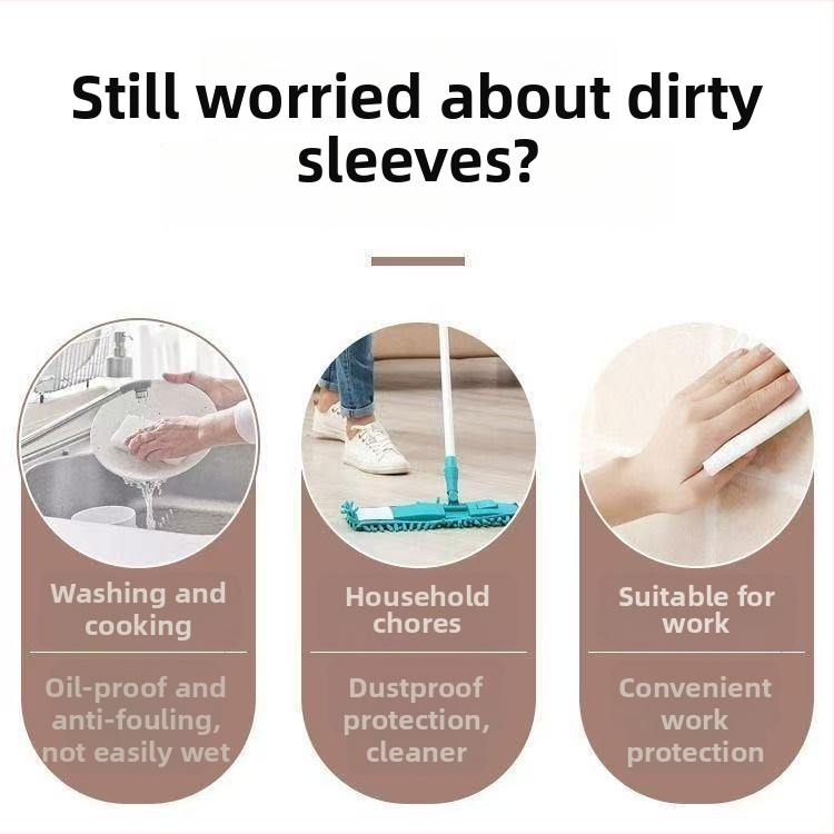 Ujjakkal ellátott vízálló kötény, poliészter, univerzális szabás, egyszínű minta