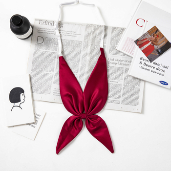 Guler cu floare și funda pentru femei - poliester, 12x12 cm, jacquard, monocrom, formă: funda/ săgeată