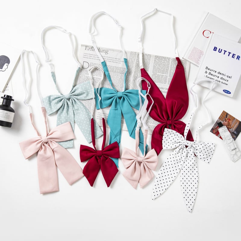 Guler cu floare și funda pentru femei - poliester, 12x12 cm, jacquard, monocrom, formă: funda/ săgeată