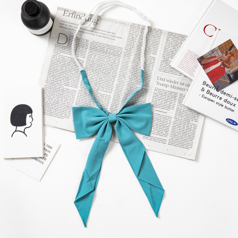 Guler cu floare și funda pentru femei - poliester, 12x12 cm, jacquard, monocrom, formă: funda/ săgeată