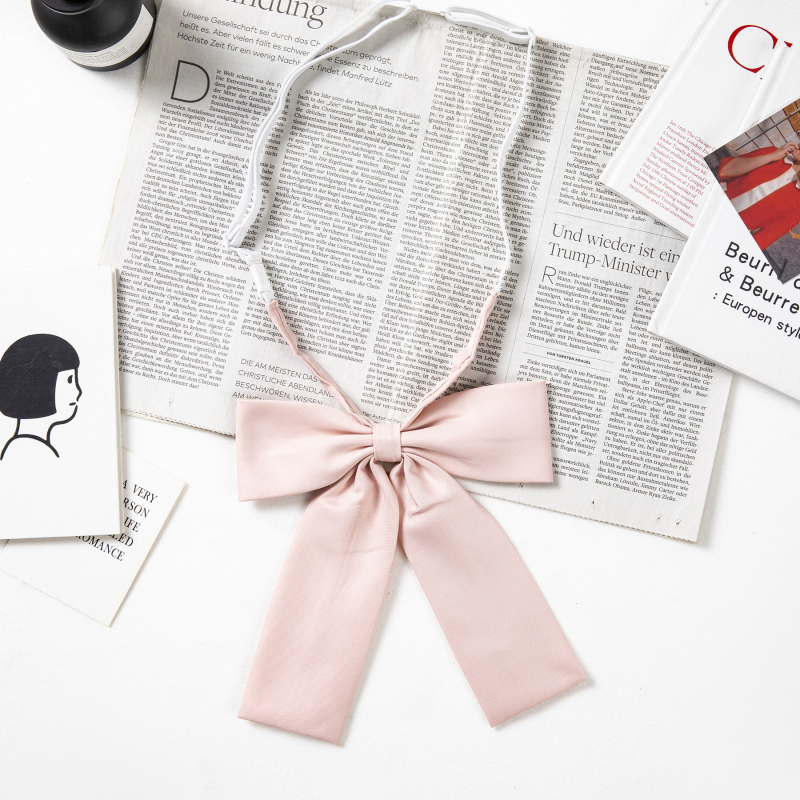 Guler cu floare și funda pentru femei - poliester, 12x12 cm, jacquard, monocrom, formă: funda/ săgeată