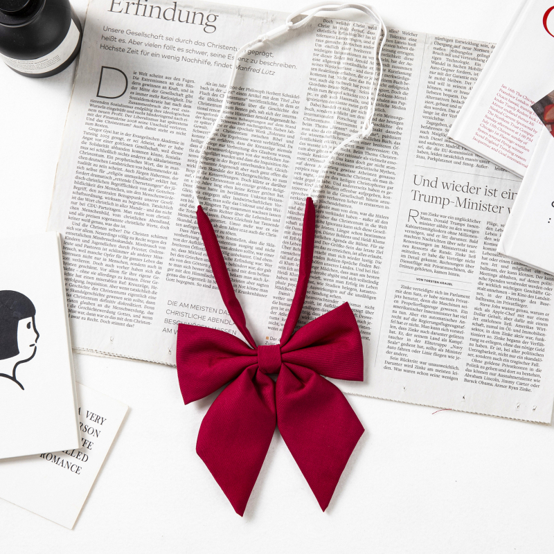 Guler cu floare și funda pentru femei - poliester, 12x12 cm, jacquard, monocrom, formă: funda/ săgeată