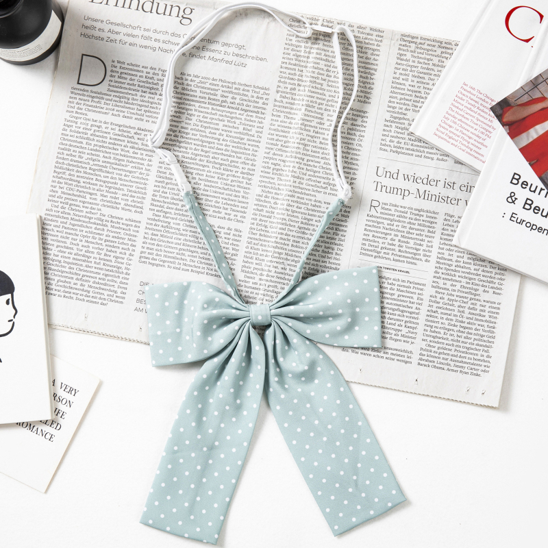 Guler cu floare și funda pentru femei - poliester, 12x12 cm, jacquard, monocrom, formă: funda/ săgeată