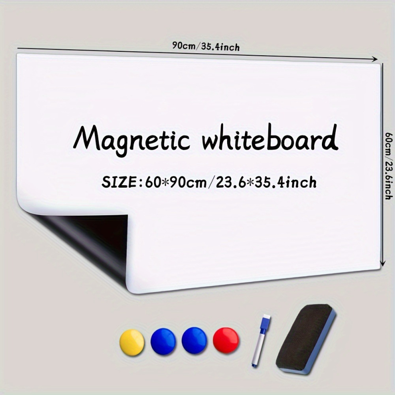 Grayfi magnetska PET ploča za suho brisanje, jednostrana, PET ploča, okvir od drva s ljepilnim rubovima, debljina 0,6 mm, uklonjiva površina privlači magnete i može se obrisati vlažnom krpom