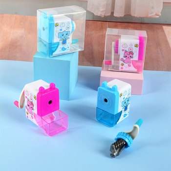 Oštrilo olovaka s ručnim pogonom, dizajn životinje, plastično kućište (Brend: Flounder; Model: Hand-cranked self-priming pencil sharpener; Materijal: Plastika)