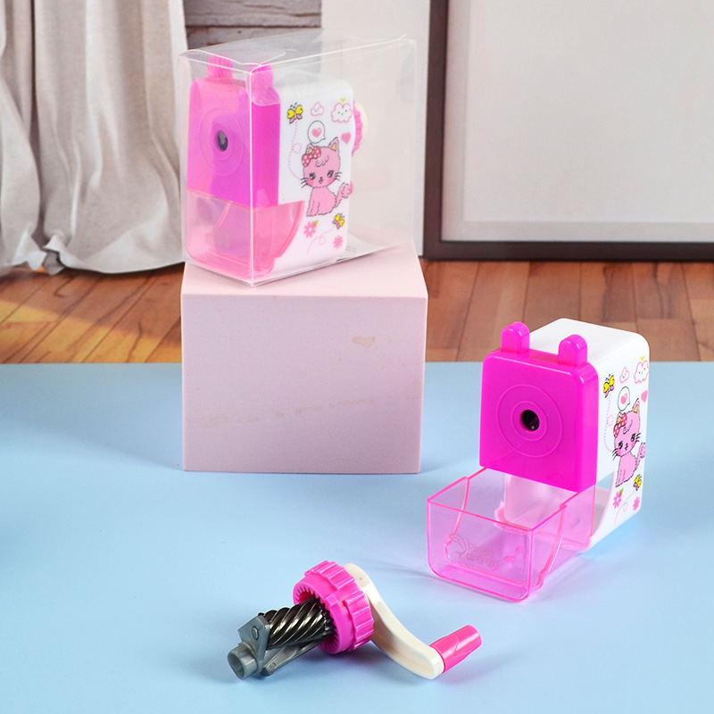 Oštrilo olovaka s ručnim pogonom, dizajn životinje, plastično kućište (Brend: Flounder; Model: Hand-cranked self-priming pencil sharpener; Materijal: Plastika)