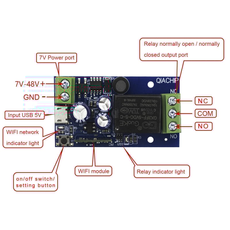 1/2/4-kanalni WeLink WiFi prekidač modul za daljinsko upravljanje putem aplikacije, kontrola putem pametnog telefona, modul za doradu pametnog prekidača, DC 5V ili 7–48V