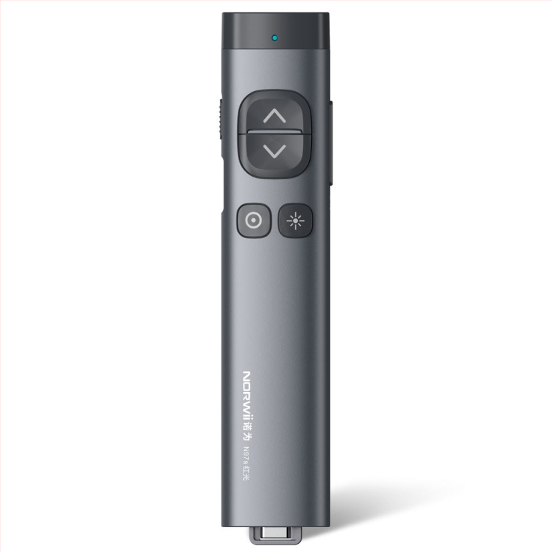 PPT lézeres prezentáló toll >200 m hatótávolság, hullámhosszak 640–660 nm és 495–545 nm, 300 mAh akkumulátor