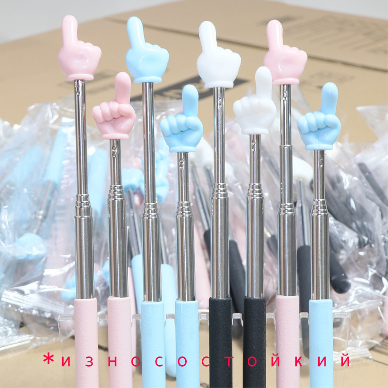 Fleckfleck Pomični pokazivač za čitanje prsta, nehrđajući čelik, teleskopna šipka za nastavu