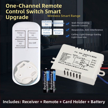 Bežični daljinski prekidač 220V — jednokanalan, jednosmjerni upravljač rasvjetom za stropno svjetlo i ventilator