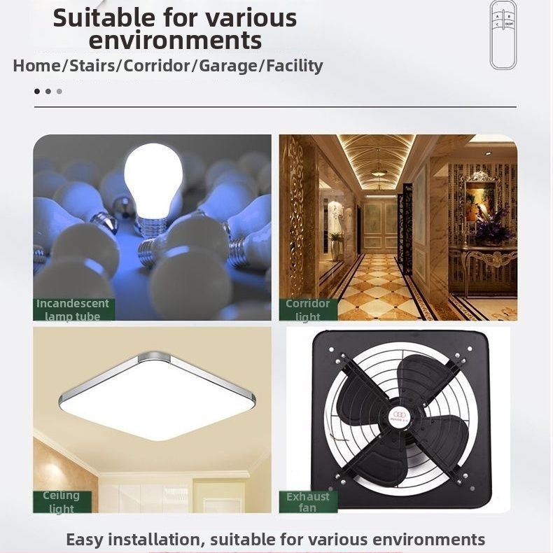 Bežični daljinski prekidač 220V — jednokanalan, jednosmjerni upravljač rasvjetom za stropno svjetlo i ventilator