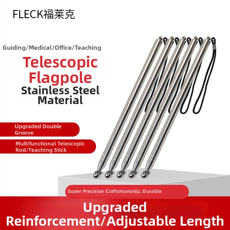 Fleck teleskopni stožer za zastavu od nehrđajućeg čelika s pokazivačem za podučavanje