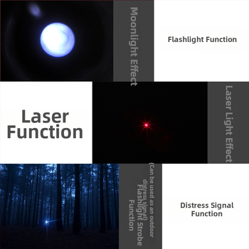Laserová baterka z nerezovej ocele s detektorom bankoviek, 3 v 1 laserové pero, napájaná batériou No.5