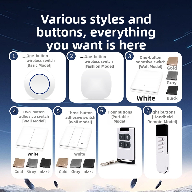 Bežični gumb za prekidač, Bluetooth 5.1 BLE, bez kablova, unutarnja uporaba, CE certifikat