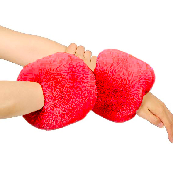 Odrasle rukavne manžete, umjetna zajčeva krzna, baršun, Tie-Dye, zima i jesen