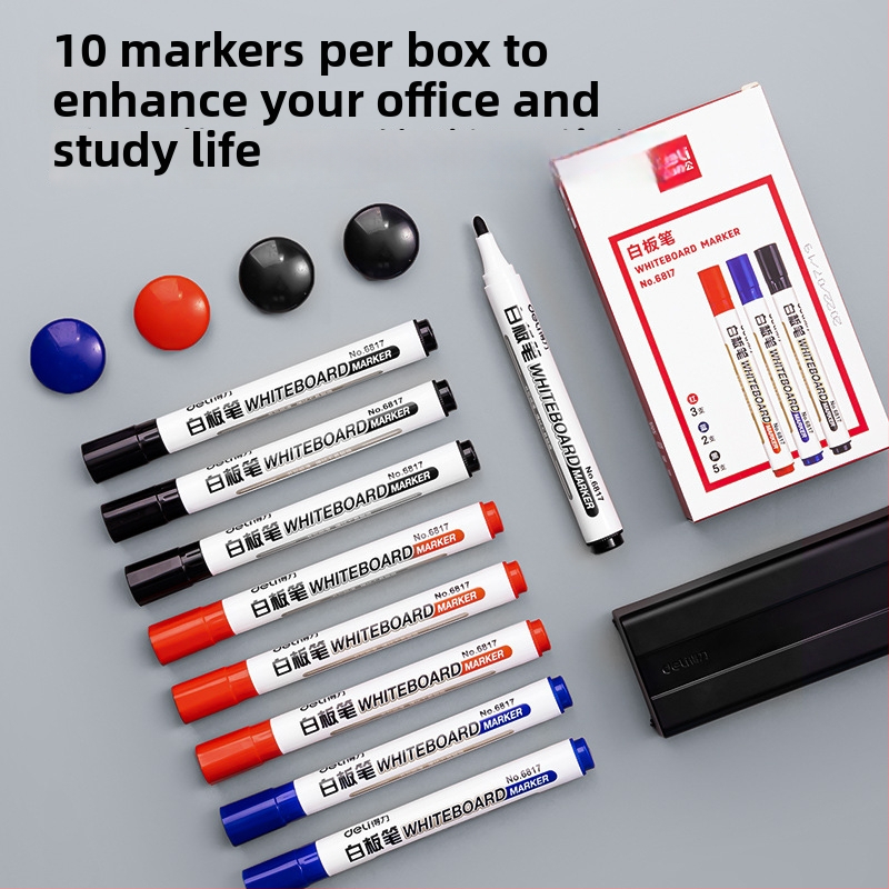 Sada príslušenstva k bielej tabuli MB402 od Deli pre kancelárske použitie (plastové telo; šírka čiary 1–3 mm; kancelárske použitie)