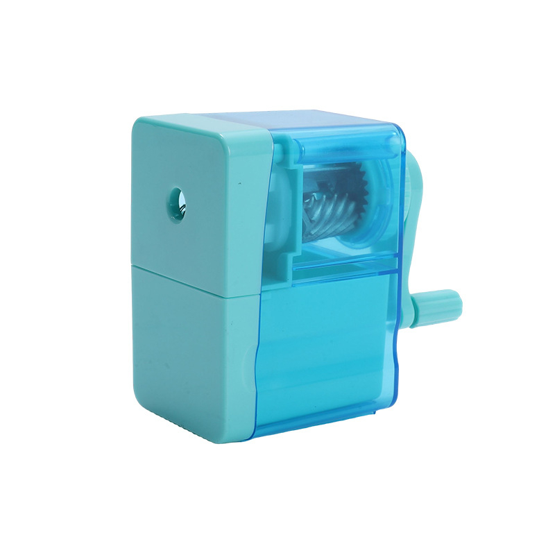 Femili Osnovno oštrenje olovke za pisanje, plastično, ručni pogon, geometrijski dizajn, pogodno za učenike i djecu