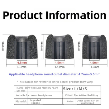 Náhradný obal na slúchadlá z peny pamäťovej, guľatý tvar, prateľný, znižuje hluk o 25 dB