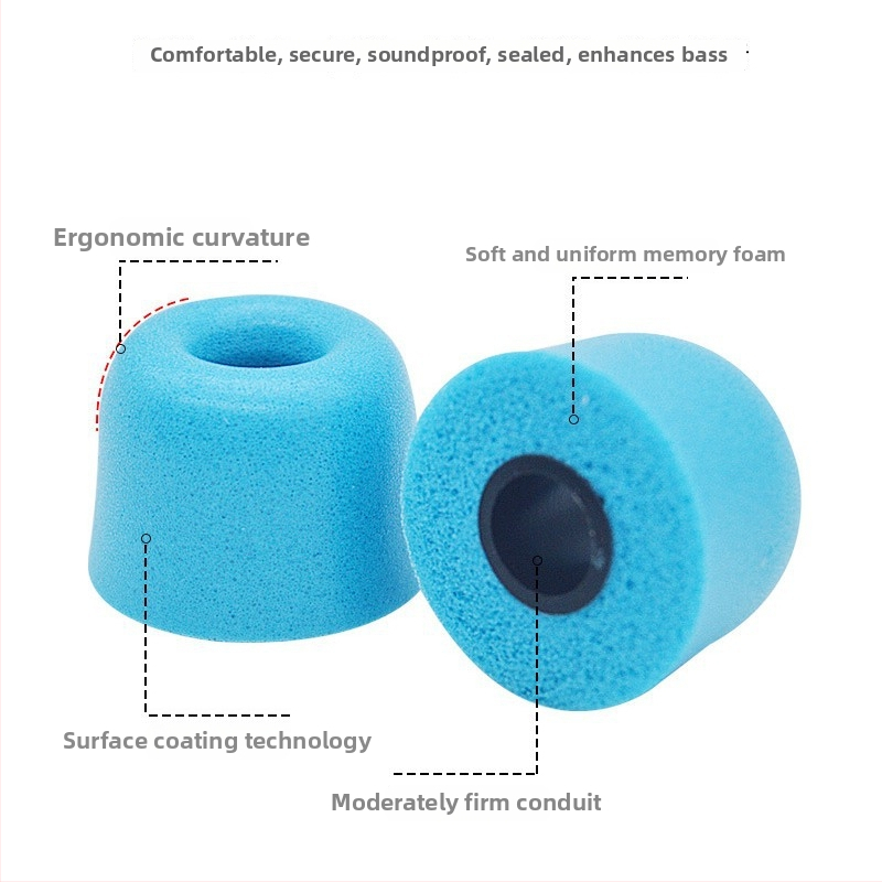 Náhradný obal na slúchadlá z peny pamäťovej, guľatý tvar, prateľný, znižuje hluk o 25 dB