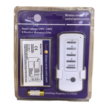 Cetverokanalni daljinski prekidač za lampe, bežično upravljanje (-20 °C do 45 °C; Marka: Jinyida; Kompatibilan sa svim tipovima lampi)