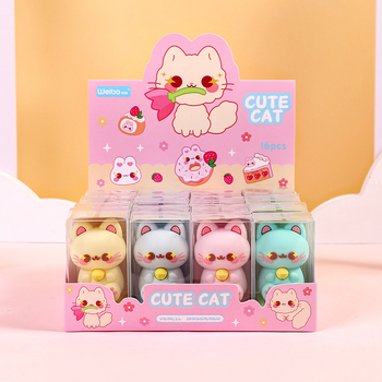 Weibo oštrilo za olovke – silikon, oblik mačke, ručno, model Weibo-71028, 29 g