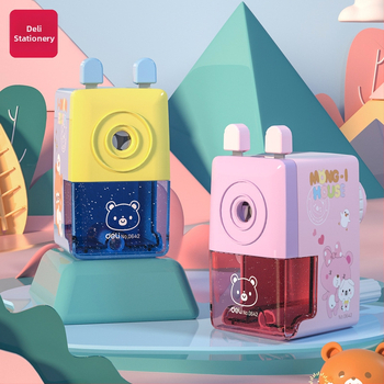 Deli 0642 oštrilica za olovke, plastična, ručno upravljanje, neto težina 160 g