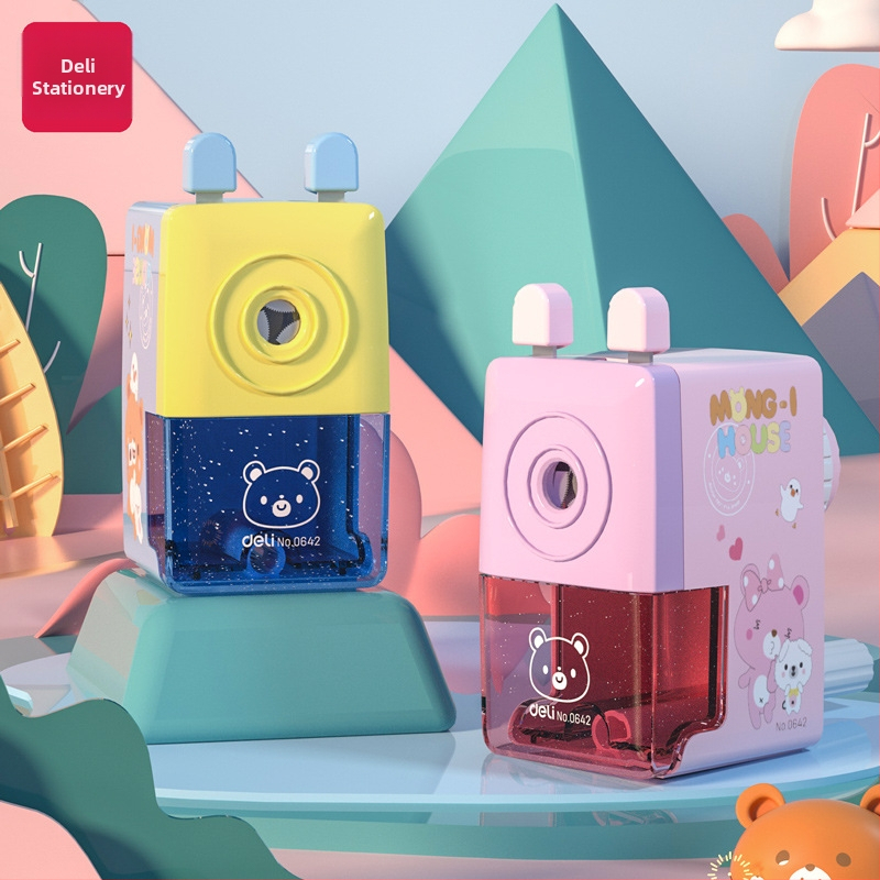 Deli 0642 oštrilica za olovke, plastična, ručno upravljanje, neto težina 160 g