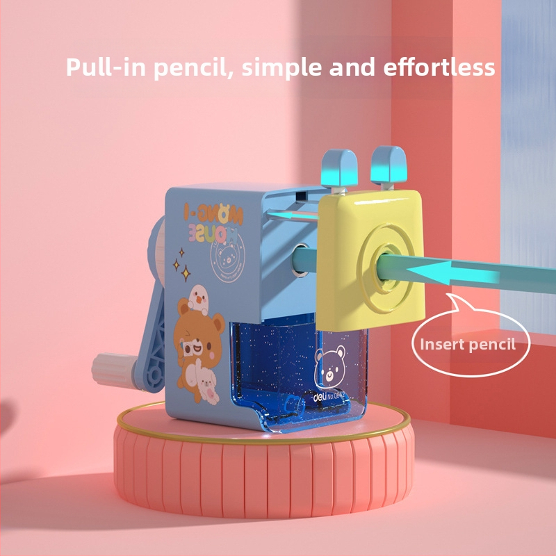 Deli 0642 oštrilica za olovke, plastična, ručno upravljanje, neto težina 160 g