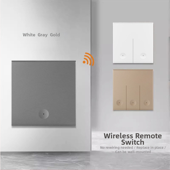 Panou de întrerupător wireless cu control dublu și personalizare - 110-220V, 433MHz, rază 20 m, interval de temperatură 0–50°C, pentru iluminat casnic