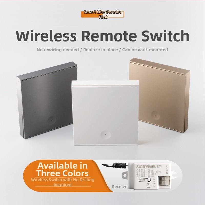 Panou de întrerupător wireless cu control dublu și personalizare - 110-220V, 433MHz, rază 20 m, interval de temperatură 0–50°C, pentru iluminat casnic